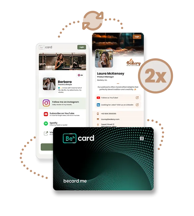 Mehrere digitale Profile über ein NFC Visitenkarte